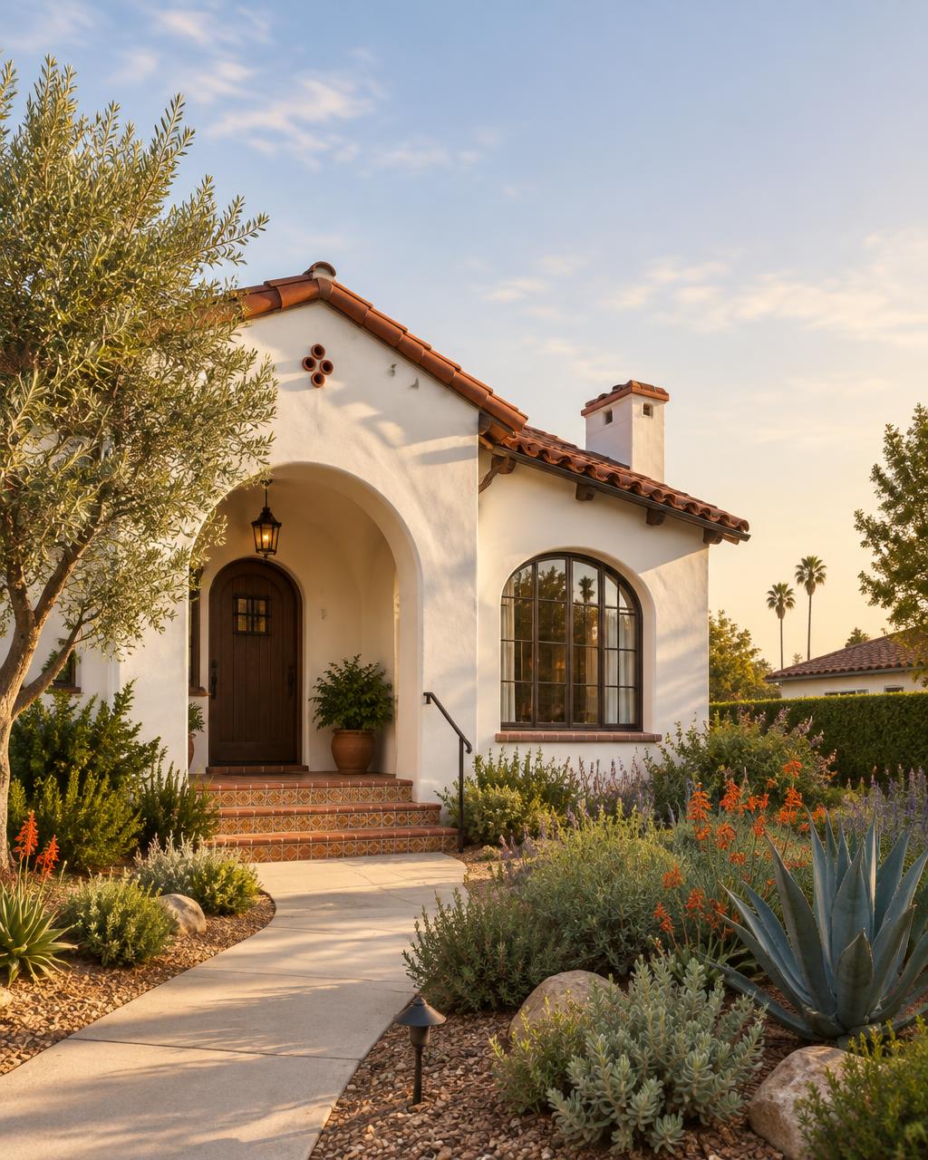 Spanish Colonial Revival home with an arched porch in Montebello